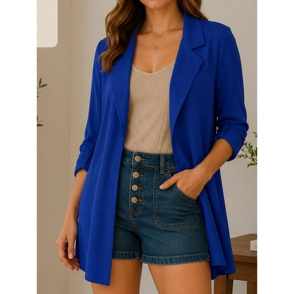Unbranded Jackets & Blazers - Dear Scarlett Royal Blue Open Front Blazer Jacket XL